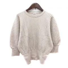 イエナ IENA ニット カットソー 七分袖 リブ ベージュ /MN