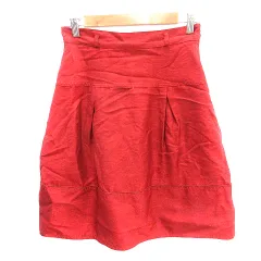 ボールジー BALLSEY トゥモローランド フレアスカート ひざ丈 38 M 赤 レッド /AU