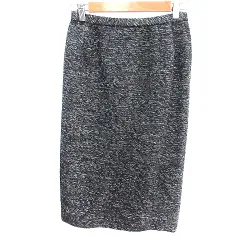 株式会社レリアン タイトスカート ミモレ ロング ツイード 9 M 黒 ブラック /AU