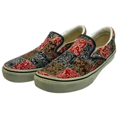 VANS(バンズ) Classic Slip-on クラシック スリッポン ペイズリー バンダナ パッチワーク 26.5cm レッド×ネイビー スニーカー