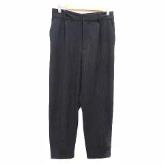 ザラ ZARA テーパードパンツ ストライプ M 黒 ブラック /YK