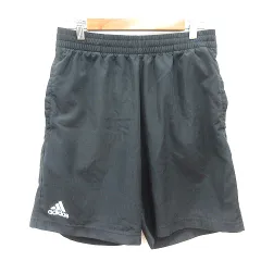 アディダス adidas ハーフパンツ ショート ロゴプリント 0 XS 黒 ブラック /MN