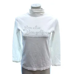 23区 オンワード樫山 SPORT カットソー タートルネック プリント 長袖 1 S アイボリー 白 ホワイト /AU