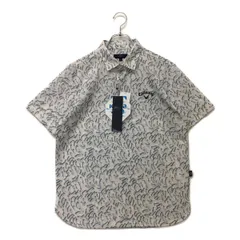 未使用品 メンズ キャロウェイ Callaway 半袖ポロシャツ M ホワイト 【2024年春夏モデル】メッシュ 総柄