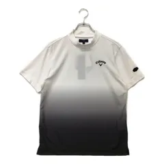 未使用品 メンズ キャロウェイ Callaway 半袖シャツ M 白×黒 【2024年春夏モデル】モックネック