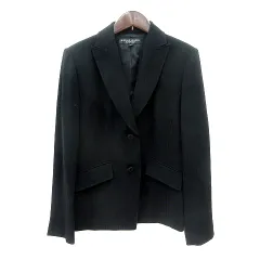 ミチコロンドンコシノ MICHIKO LONDON KOSHINO テーラードジャケット シングル 総裏地 7 S 黒 ブラック /MN