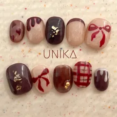 現品【ベリーショート】ネイルチップ バレンタイン マグネットネイル チョコレート