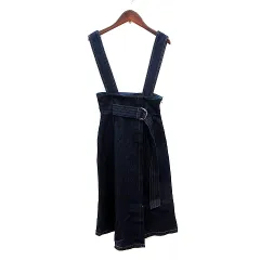 トランテアン ソン ドゥ モード 31 Sons de mode フレアスカート ミモレ ロング デニム サスペンダー付き 36 S 紺 ネイビー /MN