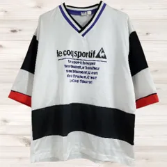A1128 ルコックスポルティフ le coq sportif Tシャツ 長袖 七分袖 (L) 白 柄もの Uネック