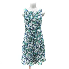 アナイ ANAYI ワンピース ひざ丈 ノースリーブ 総柄 36 S マルチカラー /YI