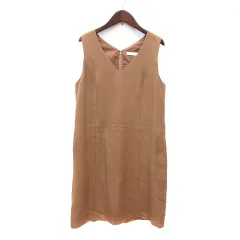 ビームスハート BEAMS HEART ワンピース ひざ丈 ノースリーブ ベージュ /MN