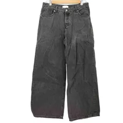 エイチアンドエム H＆M バギーシルエット ブラック ワイド デニム メンズ  42