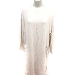 スタディオクリップ Studio Clip ワンピース タイト ロング 長袖 麻混 リネン混 F ベージュ /RT