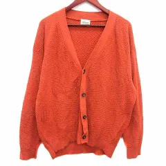 グロスター GLOSTER カーディガン ニット Vネック 長袖 L オレンジ /YK