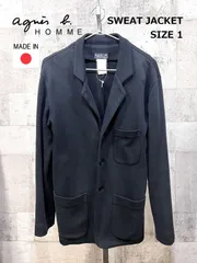 アニエスベーオム スウェット テーラードジャケット 1 ブラック 黒 日本製 agnes.b homme