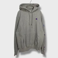 ☆Champion☆チャンピオン☆リバースウィーブ☆スウェットパーカー☆単色タグ復刻☆バックプリント☆スリーブロゴ☆グレー☆L☆B26M