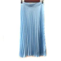 ザラ ZARA プリーツスカート ロング 水色 /YI
