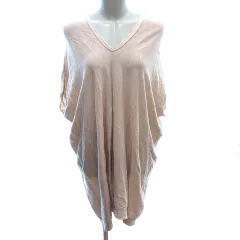 ズッカ zucca ニット ワンピース ミニ Vネック ドルマンスリーブ 五分袖 ベージュ /AU