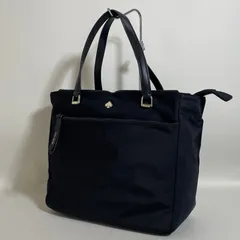 2601-110｜美品｜ケイトスペード トートバッグ ナイロン レザー ブラック