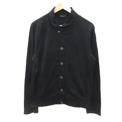 コムサイズム COMME CA ISM カーディガン 長袖 L 黒 ブラック /MS