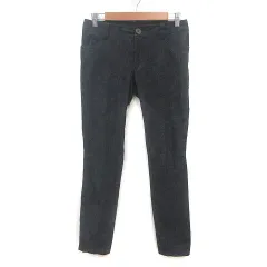 コムサデモード COMME CA DU MODE パンツ 総柄 ストレッチ ロング 11 黒 ブラック グレー /MS