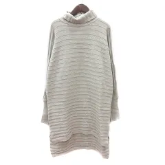 フリークスストア FREAKS STORE ワンピース ニット ミニ タートルネック 長袖 F グレージュ /MN