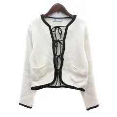 ザラ ZARA カーディガン ニット M 白 アイボリー /MN