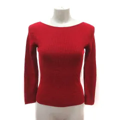 アナイ ANAYI ニット カットソー ウール リブ 長袖 36 赤 レッド /MS