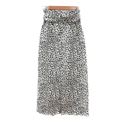 スライ SLY タイトスカート マキシ ロング 豹柄 レオパード 0 XS 白 オフホワイト /MN