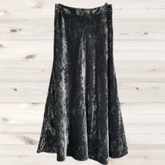 A1130 ザラ ZARA ロングスカート フレア (S) 黒 無地