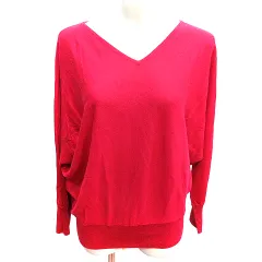 ユナイテッドアローズ UNITED ARROWS ニット カットソー Vネック ドルマンスリーブ 長袖 ピンク /AU
