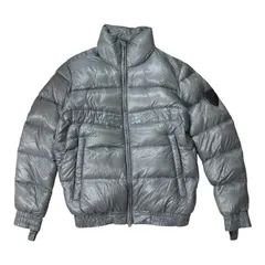  DIESEL Black Gold ディーゼル ダウンジャケット レザー グレー系 メンズ Mサイズ【Z1741】