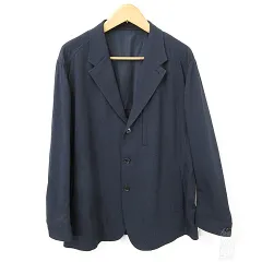 ジャケット テーラード シャツジャケット シングル 背抜き 大きいサイズ 紺 ネイビー 3L サンプル品