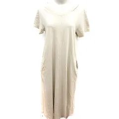 アズールバイマウジー AZUL by moussy ワンピース Aライン ロング 半袖 M ベージュ /RT