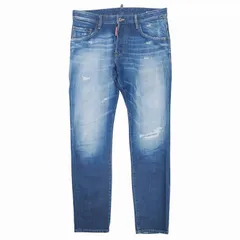 極美品 20ss ディースクエアード DSQUARED2 Skater Jean ダメージ加工 クラッシュ スケーター デニム パンツ ジーンズ ジーパン Gパン スキニー S74LB0721 サイズ46 インディゴ ブルー メンズ/