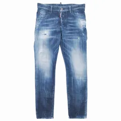 美品 19ss ディースクエアード DSQUARED2 Skater Jean クラッシュ ダメージ加工 スケーター デニム パンツ ジーンズ ジーパン Gパン ボトムス ストレッチ SL74LB0501 サイズ46 インディゴ ブルー メンズ/