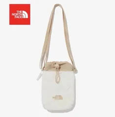 THE NORTH FACE ガールズ ファー クロスバッグ ショルダー ストリングバッグ 巾着バッグ 小物収納 クリーム色 海外限定