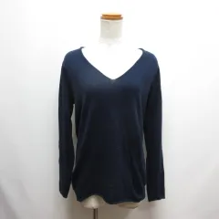 バンヤードストーム BARNYARDSTORM 長袖 Vネック ニット カットソー 1 ネイビー ウール100％