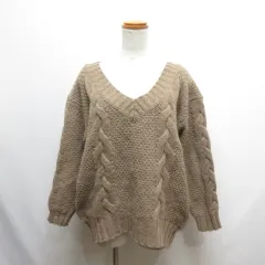 スピック&スパン Spick&Span Vネック ワイド ニット セーター 茶 ブラウン ウール混