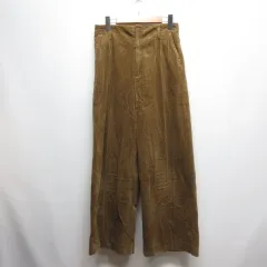 ジョンブル JOHNBULL コーデュロイ ワイド パンツ M 茶 ブラウン ZP153 ジッパーフライ 日本製