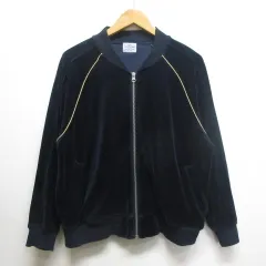 コーエン coen ベロア トラック ジャケット L 濃紺 ネイビー ジップアップ ブルゾン