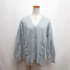 ナノユニバース nano universe 長袖 Vネック ニット カーディガン F 杢グレー