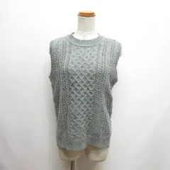 ケイビーエフ KBF アーバンリサーチ 美品 クルーネック ニット ベスト One グレー ウール混