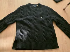 ポロ ラルフローレン ウール ブラック ケーブル編み ニット