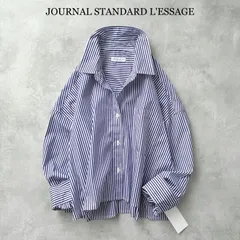 美品✨タグ付 / 2025 / JOURNAL STANDARD L'ESSAGE ジャーナルスタンダードレサージュ / タイプライター ショート シャツ / 日本製 made in japan / ストライプ ネイビー ブルー系 / フリーサイズ / 春 夏