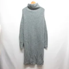 プラステ PLST ウールブレンド ハイネック ニット ワンピース M グレー 長袖 12-3405012
