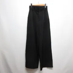 グレイル GRL センタープレス ワイド タック ロング パンツ XS 黒 ブラック gm615 ジッパーフライ