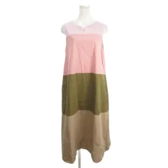 コイビトミサキ koibitomisaki ワンピース M-L ピンク カーキ ベージュ ノースリーブ カラーブロック キーネック /AH15 ■GY58