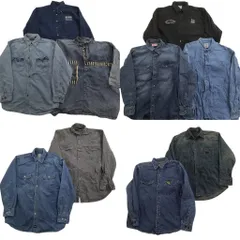 古着卸 まとめ売り デニム 長袖シャツ 10枚セット (メンズ L /XL ) Lee ディッキーズ ダブルフラップ 企業 中古 古着 ND6098