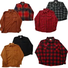 古着卸 まとめ売り フリース 長袖シャツ 7枚セット (メンズ L /XL /2XL ) オールドネイビー ラングラー エディーバウアー 中古 古着 ND6198